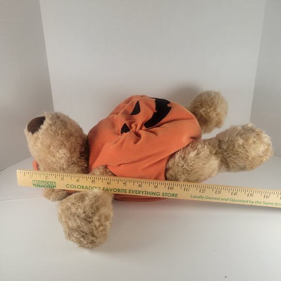 Halloween Pumpkin Bear Plush Stuffed Animal Brown Tan 16" Pottery Barn RARE - Picture 7 of 13
